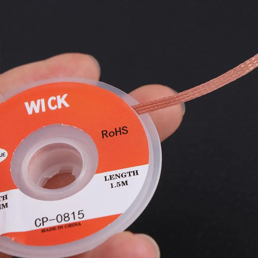 0.8mm-4.0mm 1.5M Desoldering Braid Solder Remover Wick Wire Welding Tin Sucker Cable Lead Cord Flux Repair Tool