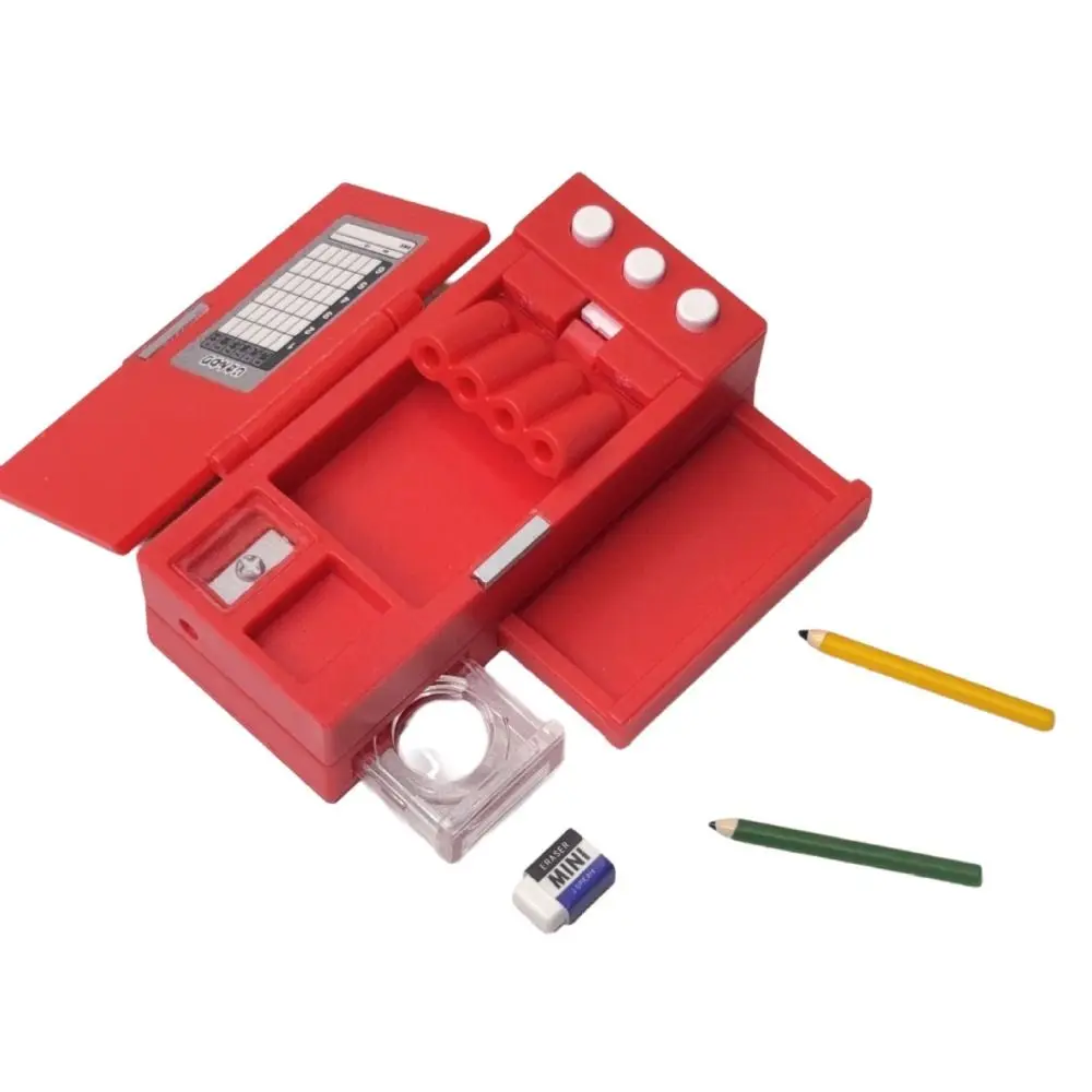 Astuccio per casa delle bambole in miniatura Fai finta di giocattoli Scatola per matite dal design realistico Modello Ornamento Casa da gioco Mini scatola di cancelleria Giocattolo per bambini