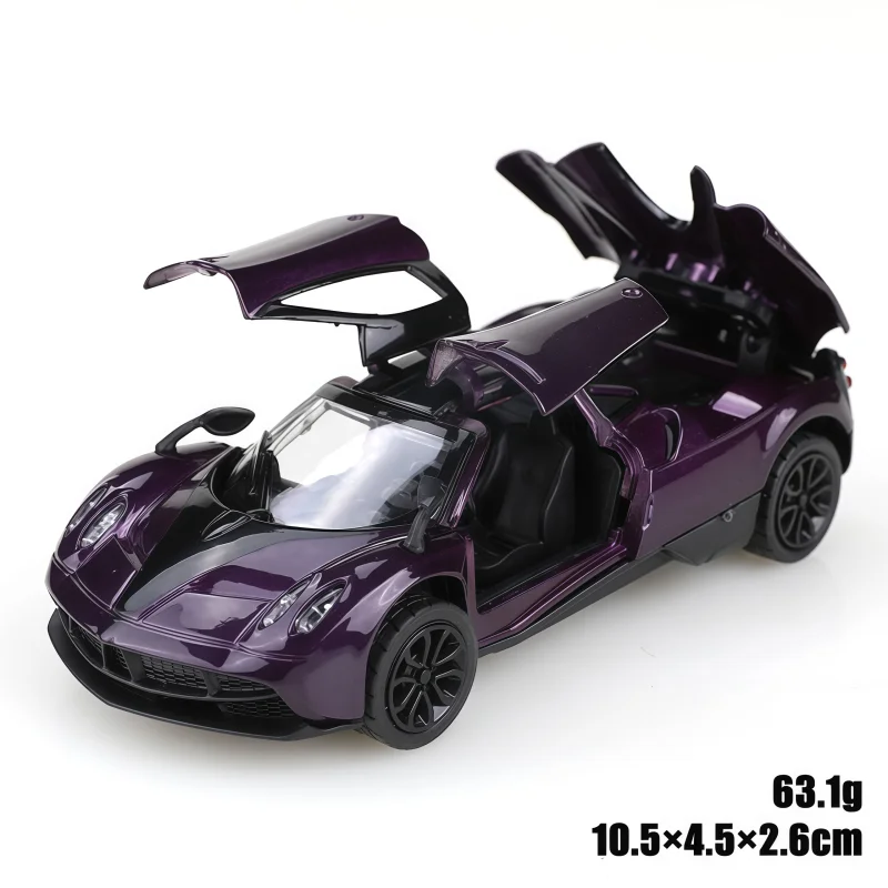 Die-casting alloy sports car model, opening door can rebound super sports car toy, suitable for collection, desktop decoration g