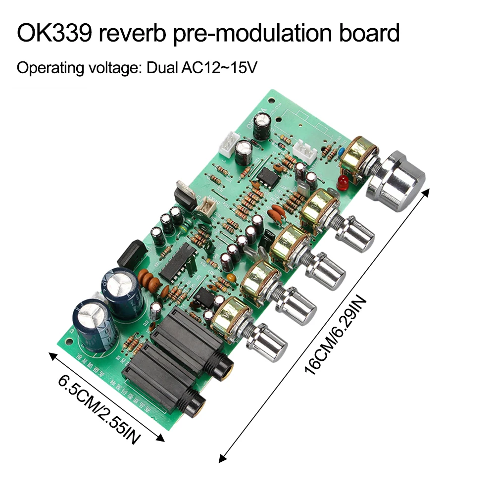 OK339 PT2399 Microphone Sound Amplifier Board Low Noise Karaoke Reverberation Board Dual AC 12-15V Digital Power AMP Module