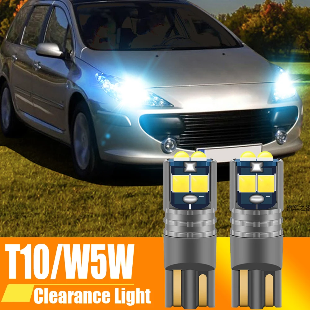 2x LED Clearance Light W5W T10 For Peugeot 1007 107 206 207 306 307 CC SW 4007 4008 407 508 607 807 Bipper Tepee Expert Partner