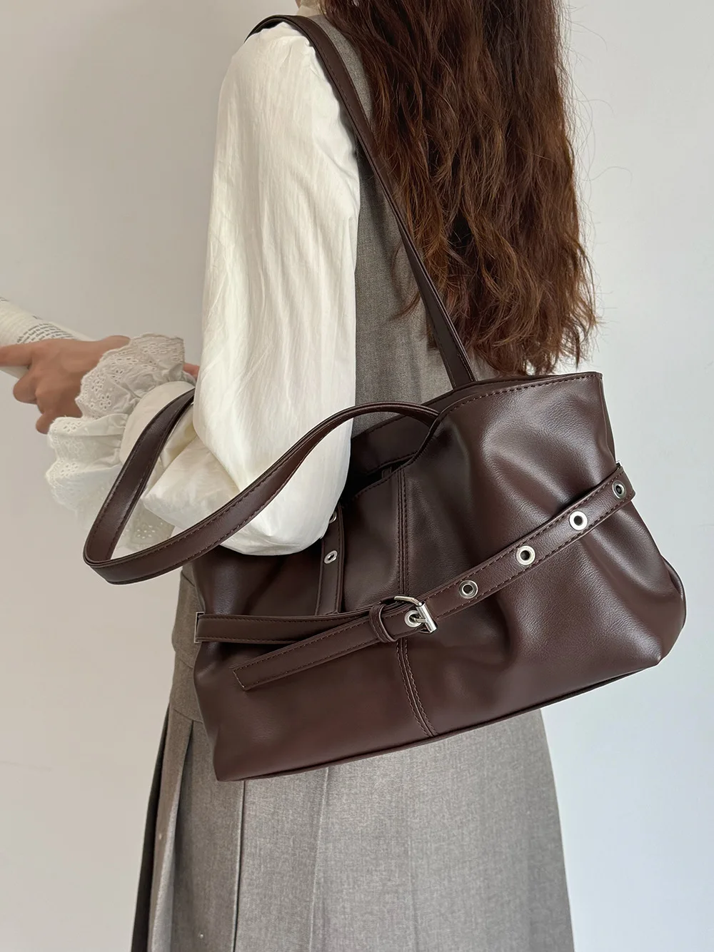 

CGCBAG Simple Solid Lage Capacity Women's Tote Bag Luxury Brand Shoulder Bag Fashion High Quality PU Leather Ladies HandBags