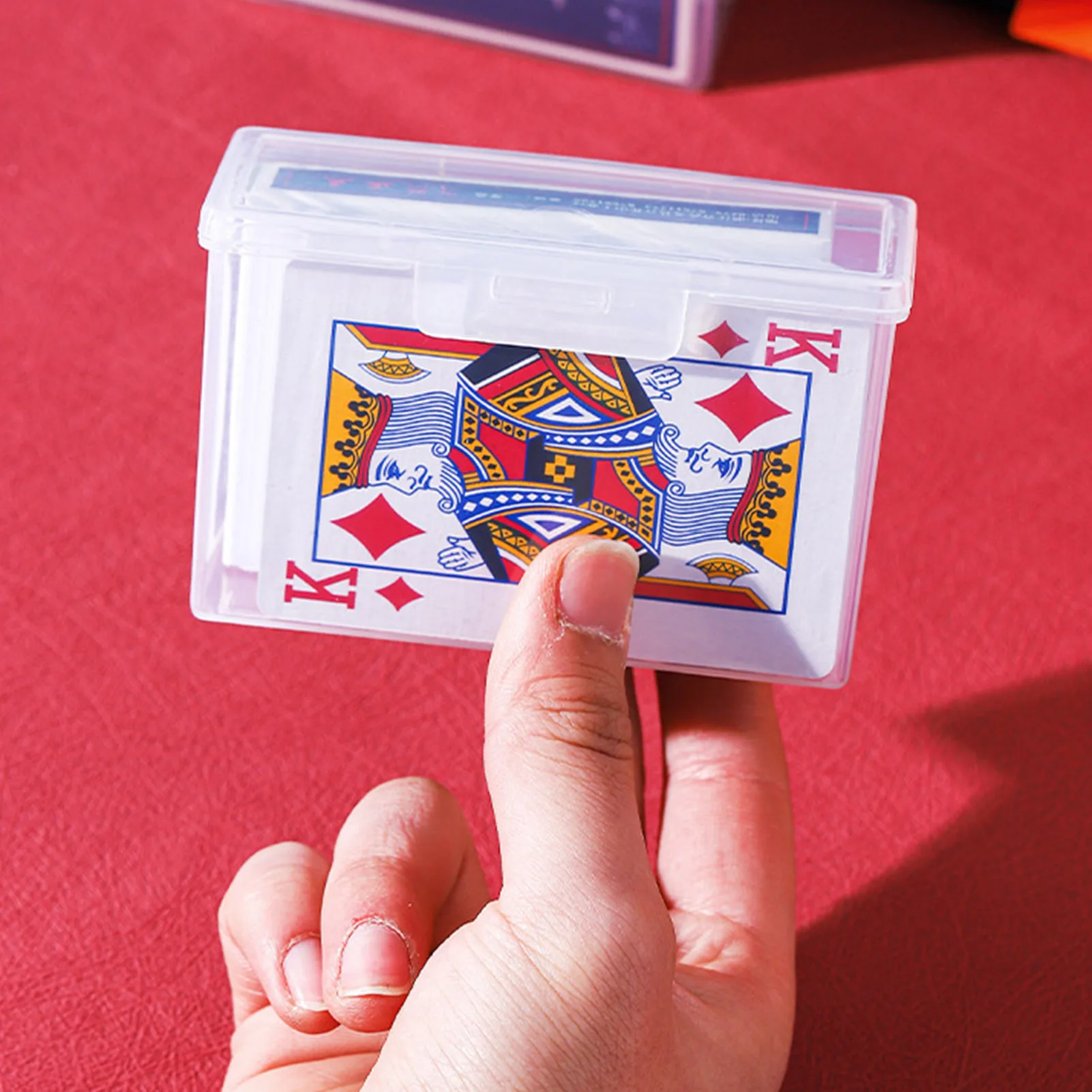 صندوق تخزين بطاقات سطح السفينة، علبة بطاقات لعب عالية السعة، صناديق بطاقات بلاستيكية لجمع بطاقات ألعاب بطاقات التداول