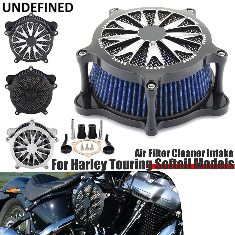 Air Cleaner Filter Intake For Harley Touring Models 2017 2018 2019 2020 2021 Softail Models 18-21 Motorcycle System Blue Filters