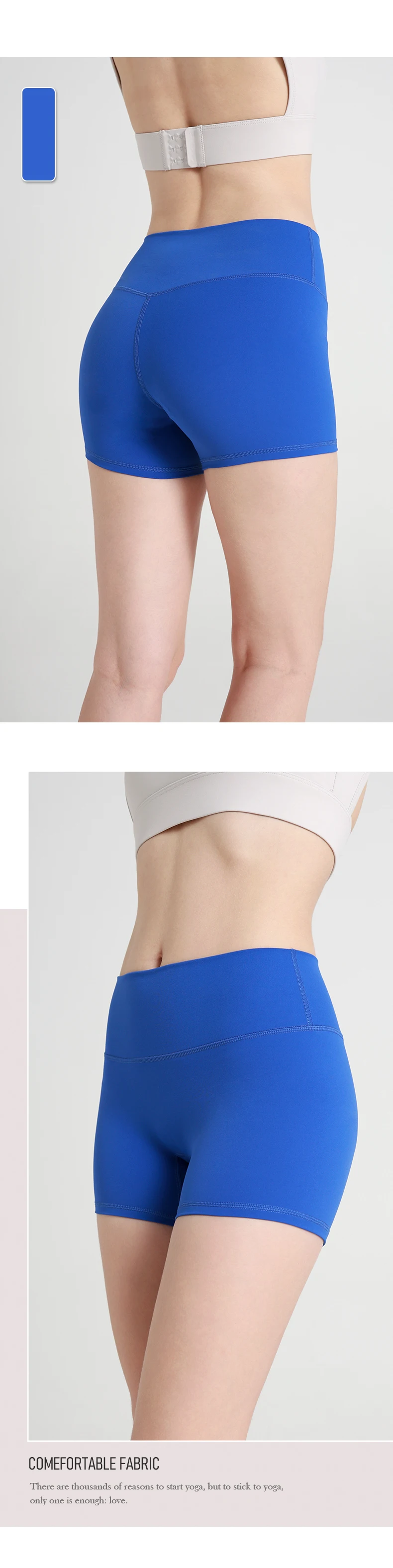 Sommer-Sonderangebot Einfarbige Damen-Sportshorts mit Hoher Taille, Elastisch, Po-Formend, Atmungsaktiv, für Jogging, Fitness und Sport – Detail 9