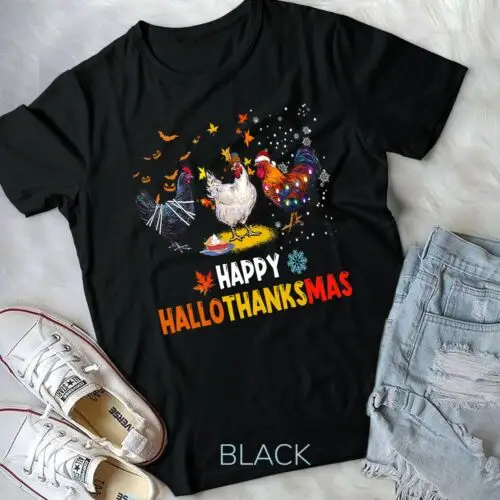 Chicken Halloween Happy HalloThanksMas Autumn Thanksgiving Unisex T-shirt