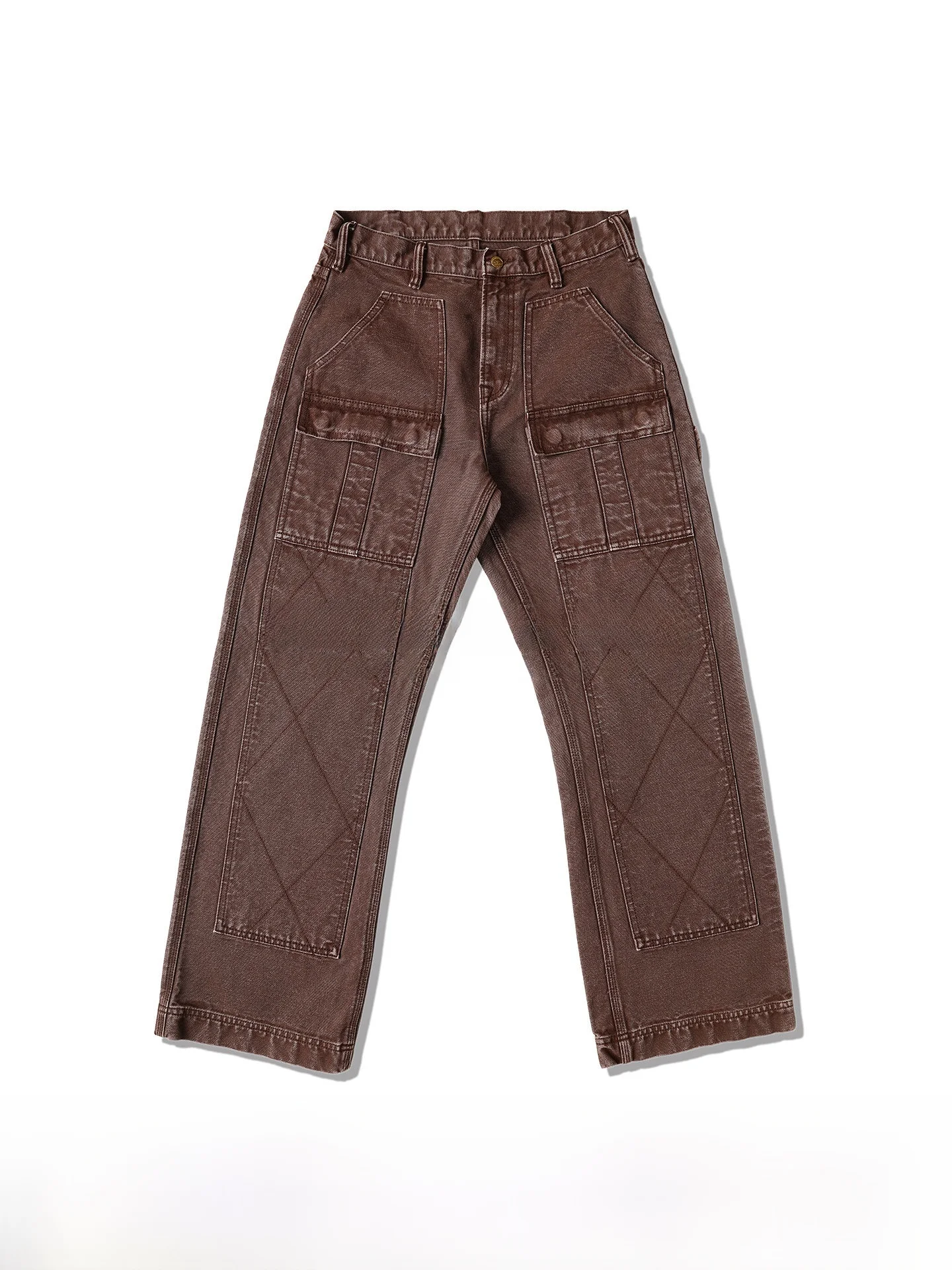 

Рабочие брюки-карго MBBCAR VTG Series из красного брезента с узкими штанинами, с наколенниками, для лесорубов, молодежные, повседневные, хлопковые джинсы