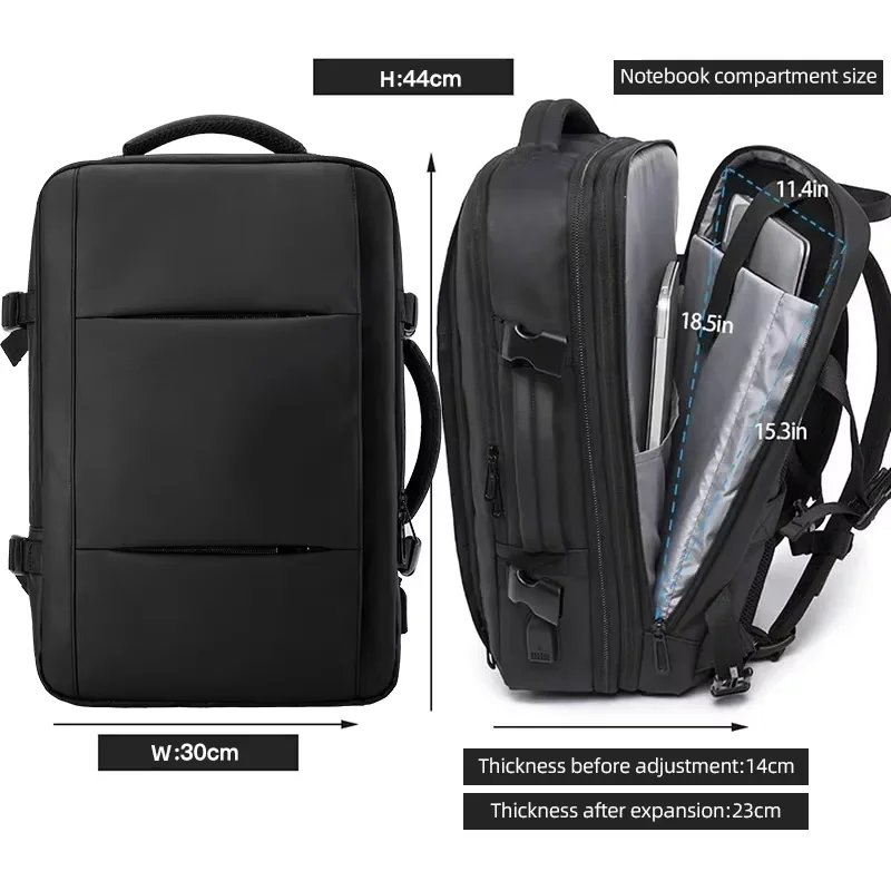 Casual Large Capacity Waterproof Business Double Shoulder Bag Lightweight Cross-Border Best-Selling Men's Computer Bag for Co...