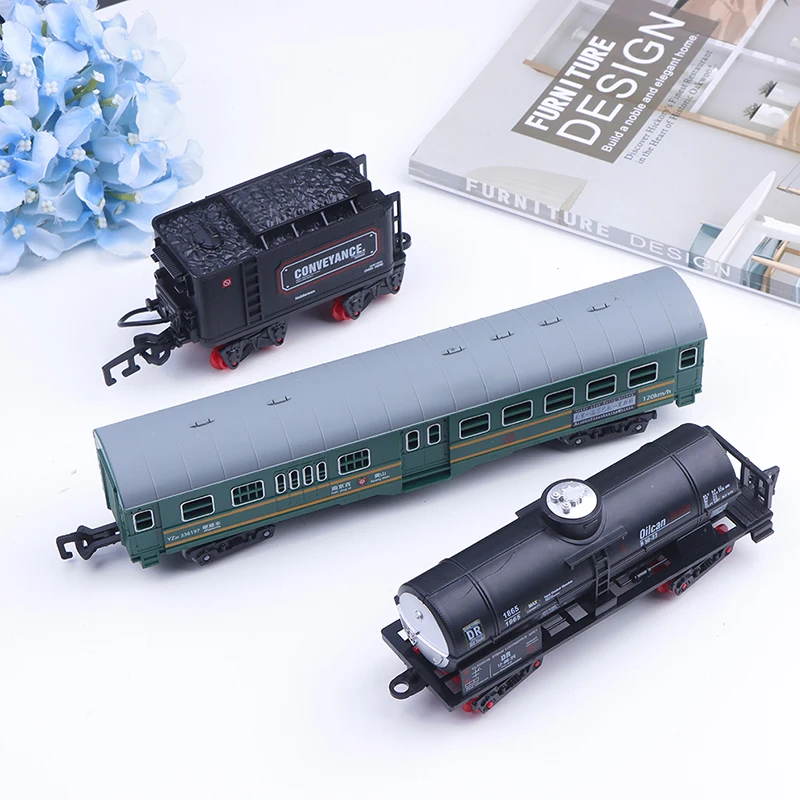 

Train Track Cargo Car Carriage Wagons Models Guage Accessories DIY Toy Classic Electric Trains Rail King Railway Trian Track