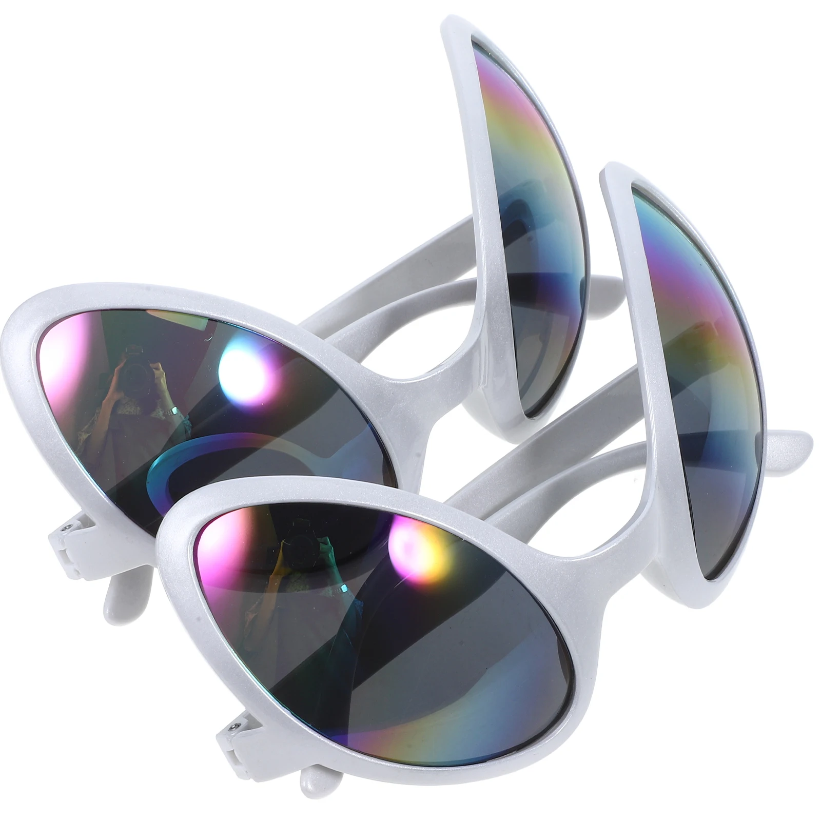 

2Pcs Funny Eyeglasses Disguised Props Characteristic Design Comfortable Portable Wear Silver Frame Party Decorations