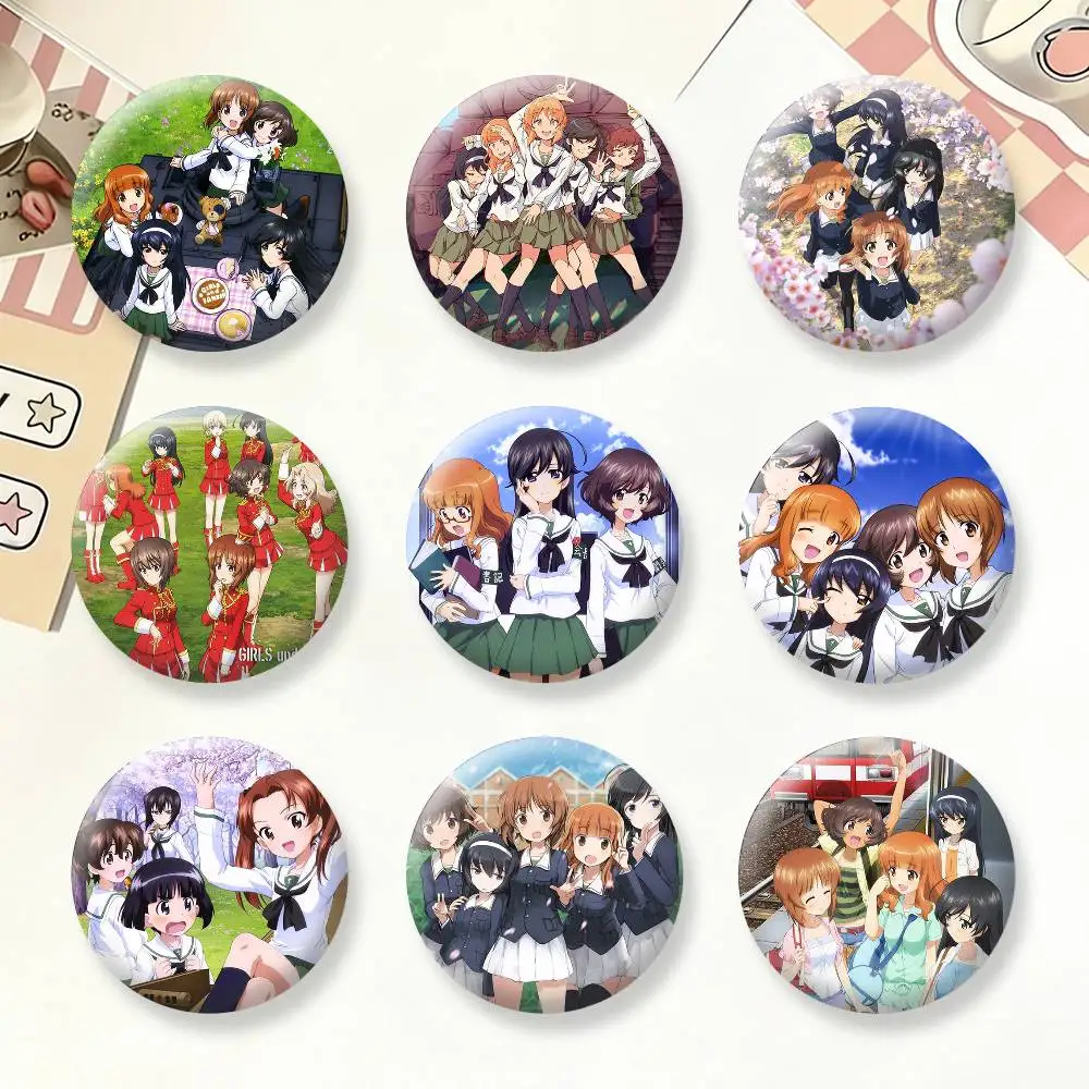 GIRLS Und PANZER Button Pins Backpack Clothing Decor Brooch Badge Jewelry Gifts for Kids