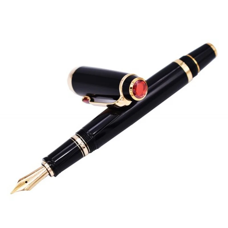 

Классическая перьевая ручка A+ Crocodile, черное рубиновое золотое кольцо со средним наконечником