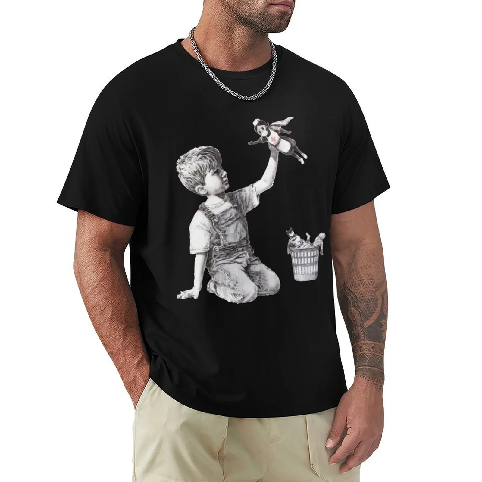 

BANKSY Superhero Nurse T-Shirt T-Shirt anime tshirt vintage anime shirt blacks vintage graphic tee oversized t shirts for men