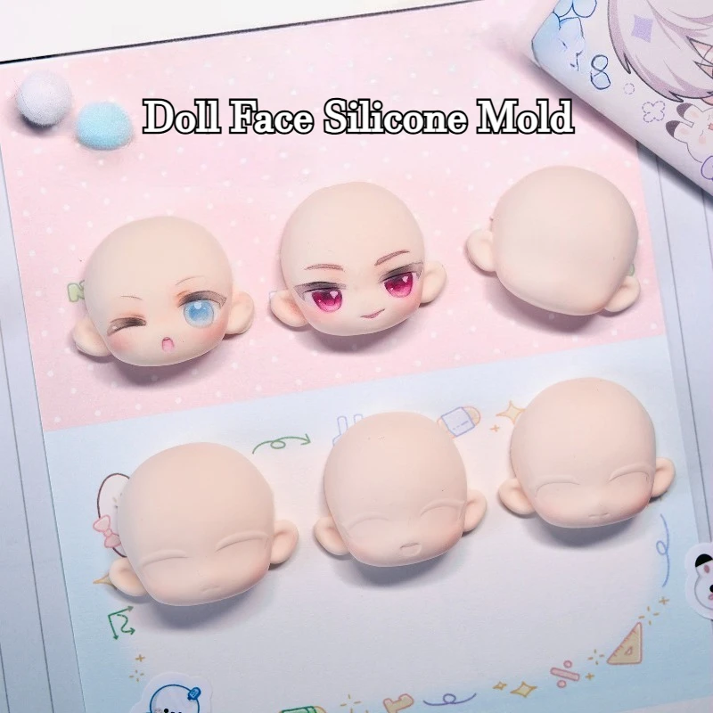 Ultra-light Stone Sculpture Clay Q-version Cartoon Doll with Eye Sockets Beginners Specially Silicone Face Mold Face Making Tool