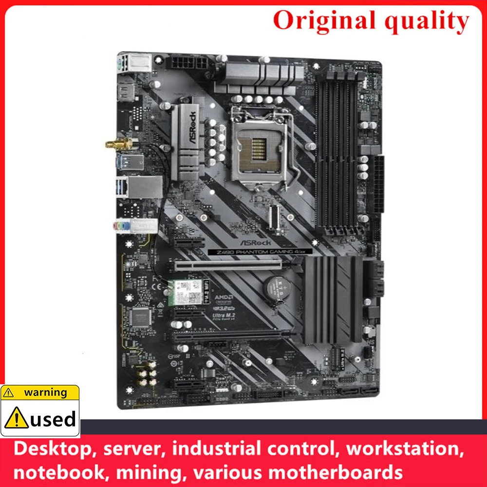 Gebruikt Voor Asrock Z490 Phantom Gaming 4/Ax Moederborden Lga 1200 Ddr4 128Gb Intel Z490 Overklokken Desktop Moederbord M.2 Usb3.0