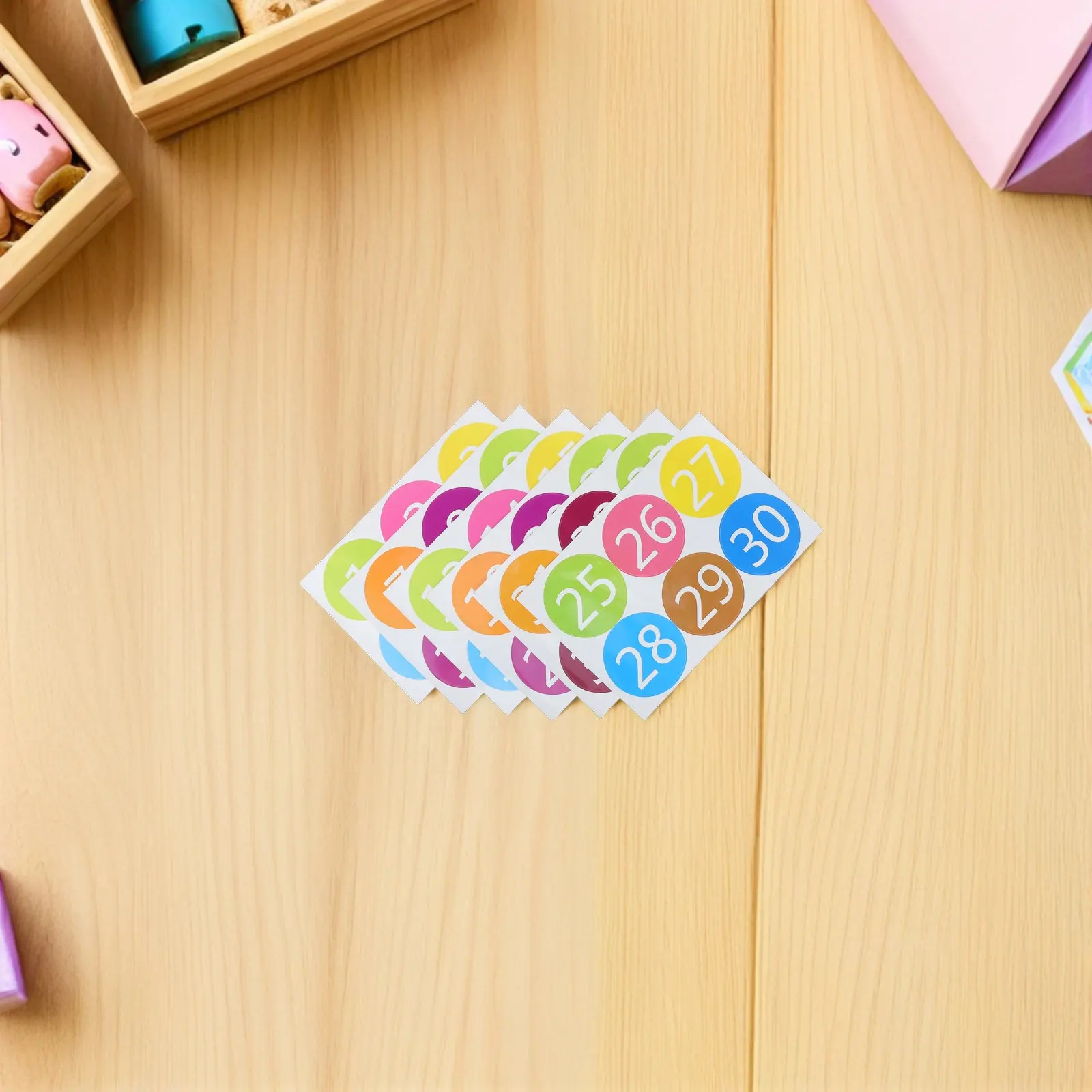 

6Pcs Waterproof PVC Number Stickers Large Self Adhesive Classroom Floor Spots Color Number Markers for Preschool Kindergarten