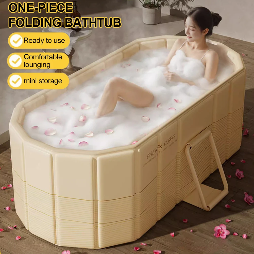 

Foldable Ice Bath Basin Large Home Freestanding Bathtubs Dual Drainage Design Cold Plunge Tub for Hot Bath and Ice Bath