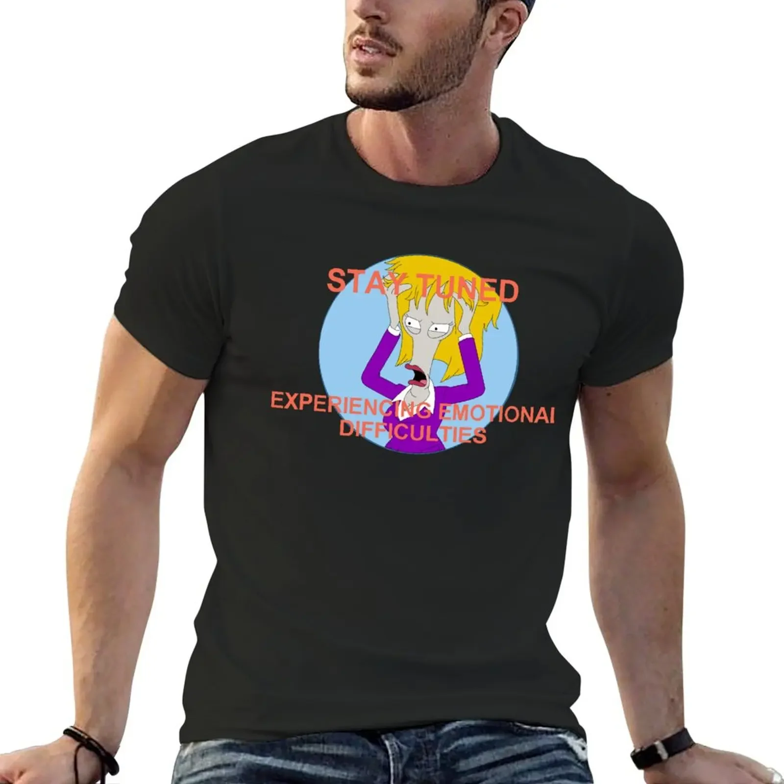 Stay Tuned Experiencing Emotional Difficulties T-Shirt oversized graphic tee oversized t shirt shirts men