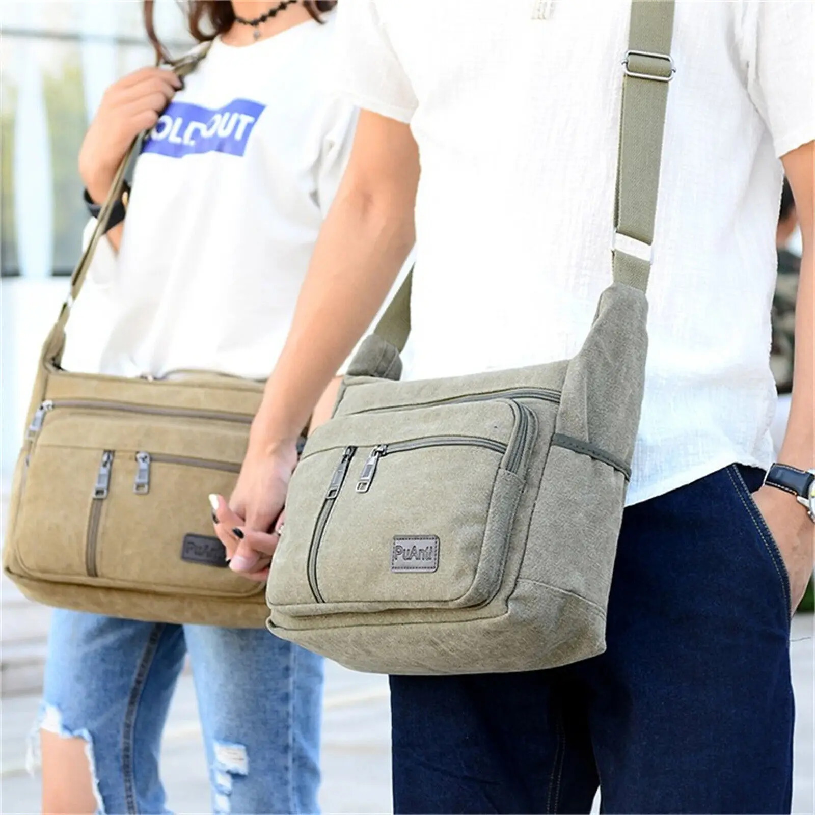 Vintage Men\'S Messenger Bag Travel Backpack Washable Outdoor Leisure Shoulder Bag Canvas Crossbody Bag For College Students