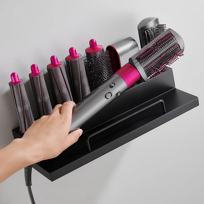 Hair Dryer Holder Curler Storage Rack 8 Head Stand Sticker for Dyson Curler Wall Mount Stainless Bathroom Shelf Organizer