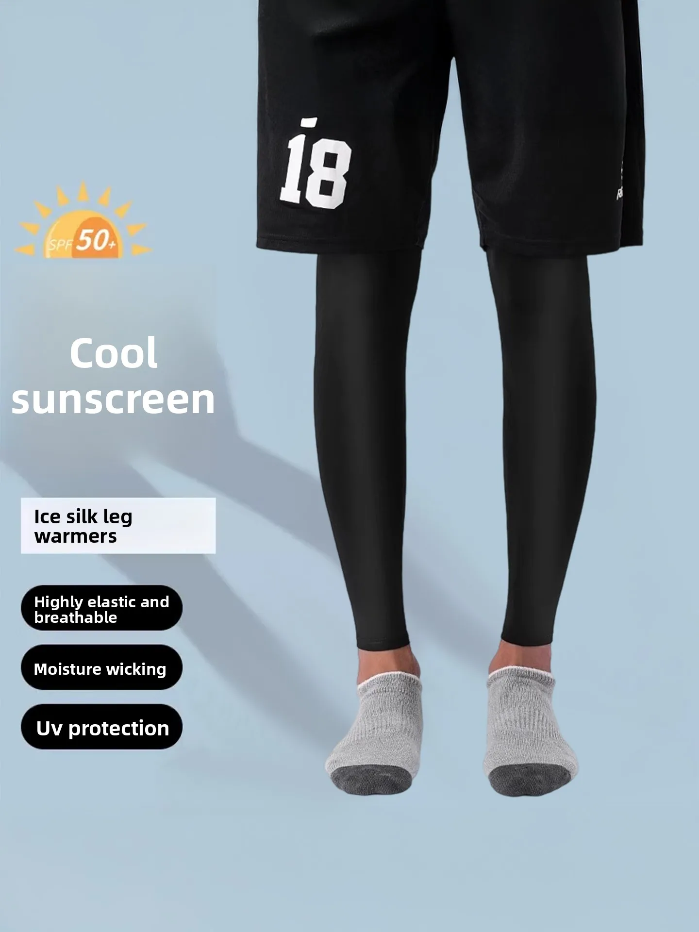 Leggings di protezione solare Seta di ghiaccio Ciclismo all'aperto da uomo Sport Ginocchiere da corsa Coprigambe sottili estivi Ice Sves da donna