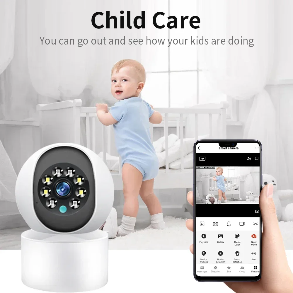 3MP Wifi PTZ Camera Y610A 360° Home Security Auto Tracking Human Detection Two-way Audio Wireless IP Camera Baby Monitor