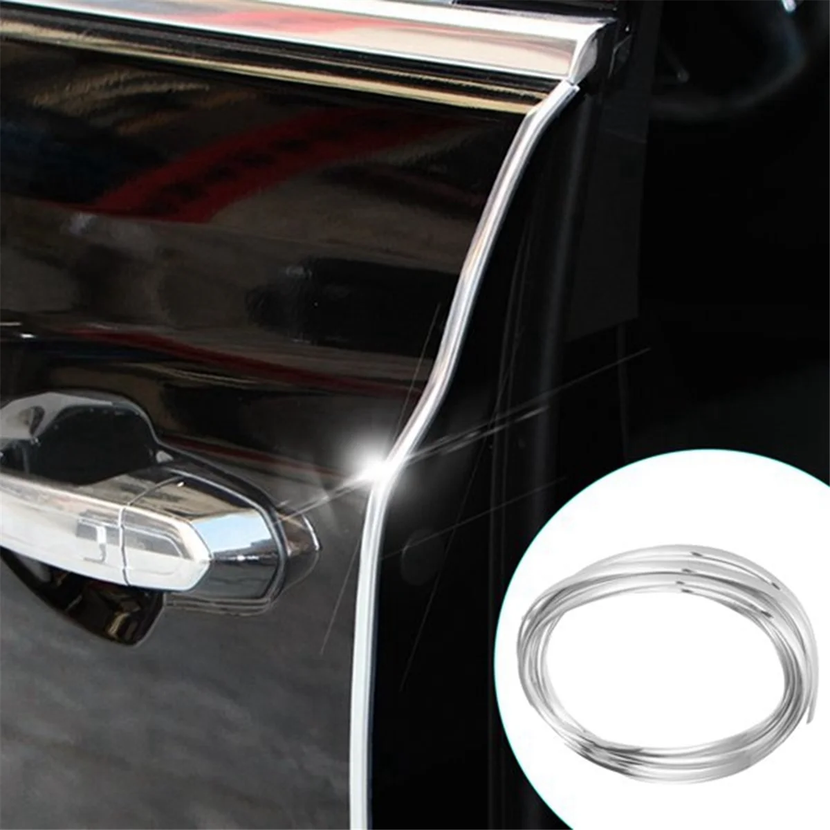 4pcs 20FT Chrome Moulding Trim Strip Car Door Edge Scratch Guard Protector Cover Silver