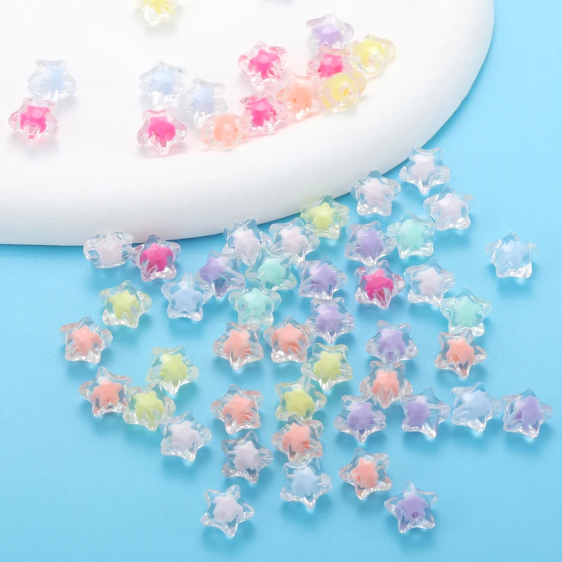 سحر لون حلوى أكريليك نجمة ، فاصل فضفاض ، حبات للأساور ، قلادة ، صناعة مجوهرات ، إكسسوارات تصنعها بنفسك ، W334 ، 50-ks #6