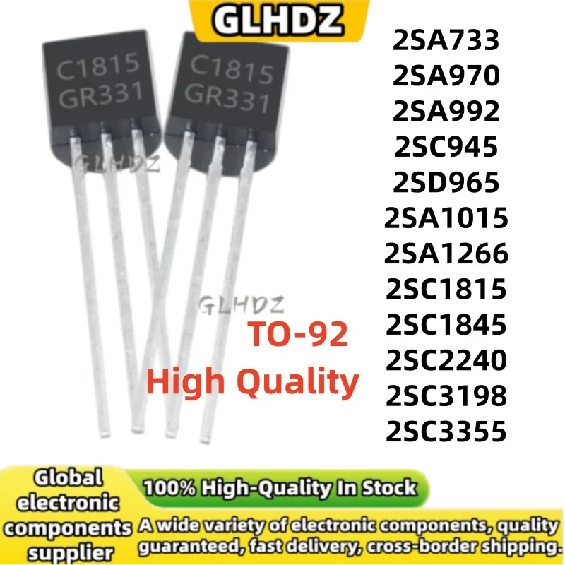 TO-92 50UNITS 2SA733 2SA970 2SA992 2SC945 2SD965 2SA1015 2SA1266 2SC1815 2SC1845 2SC2240 2SC3198 2SC3355 In Stock