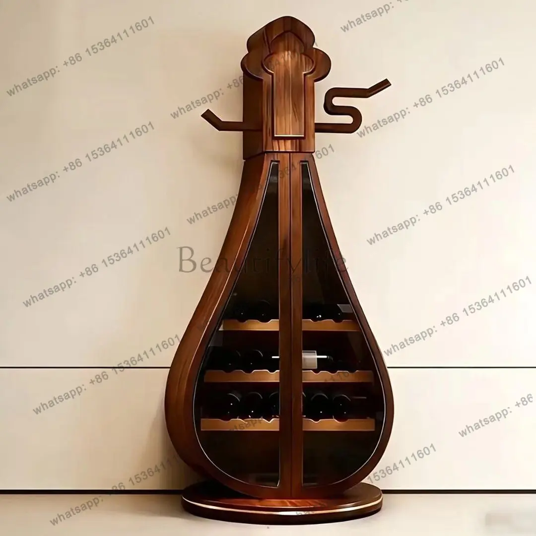 

High-end designer cello wine cabinet, high-end living room, art light luxury wine cabinet