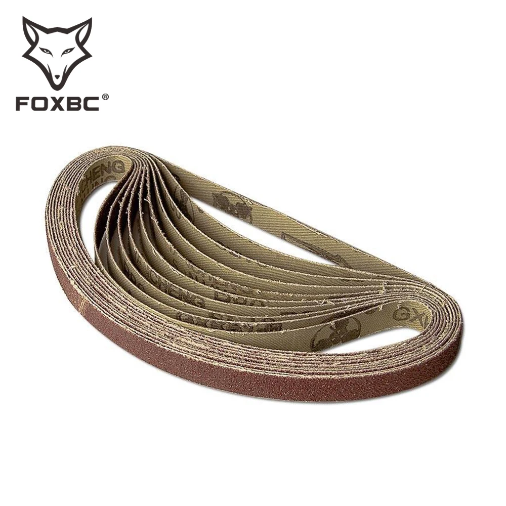 Imagem -03 - Foxbc Cintos de Lixa 13x457 mm 10 Peças Abrasivos X18 40 60 80 120 180 240 Lixa de Óxido de Alumínio Acessórios para Trabalhar Madeira