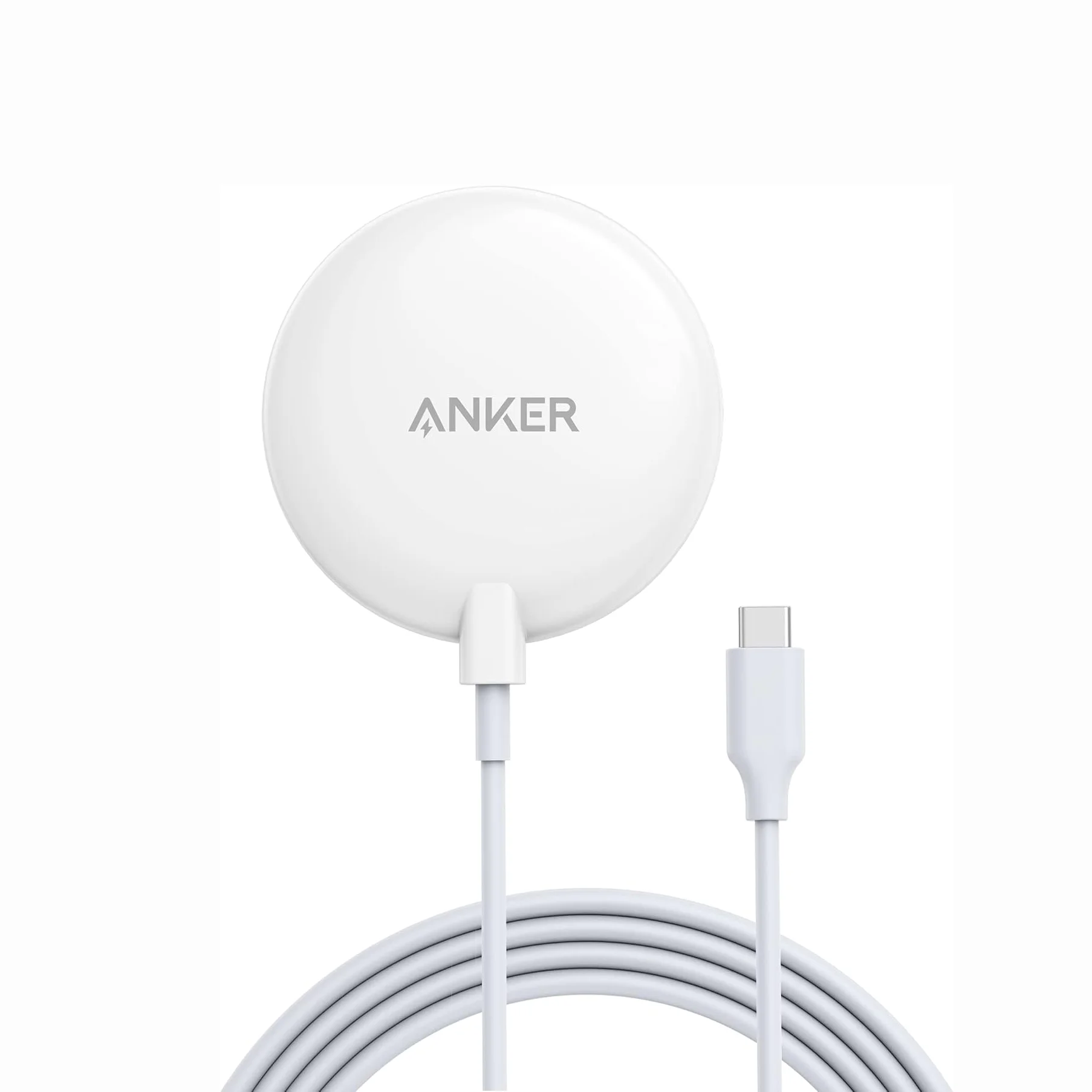 

Anker Magnetic Wireless Charger, with 5 ft Built-in USB-C Cable, PowerWave Magnetic Pad Lite Only for iPhone