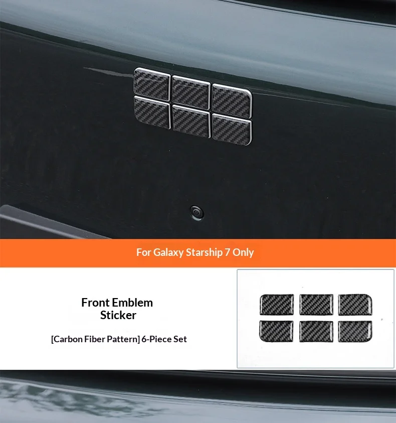 For Geely Starship7 Starray EM-i 2025 2026 Front Car Logo Blackened Sticker Emblem Decoration Exterior Modification