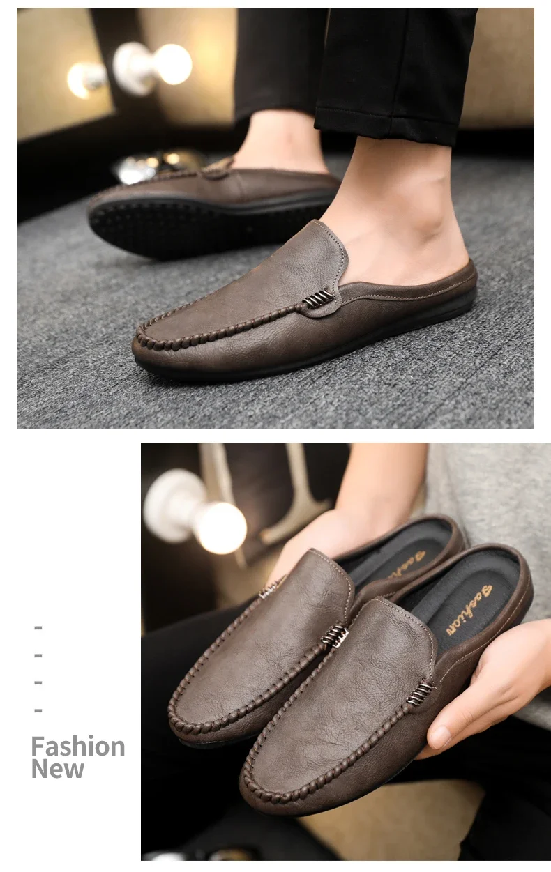 Heiß begehrte PU-Leder Freizeitschuhe für Herren, Halbschuhe, atmungsaktive Herren-Loafer, bequeme Slip-On-Schuhe, Lazy Shoes, Herren-Slipper – Detail 20