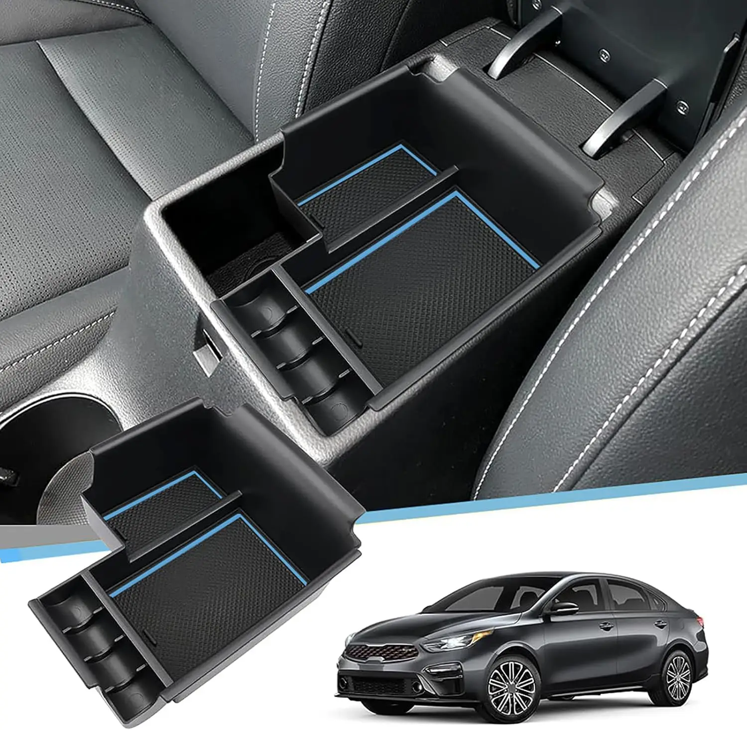 

Car Central Armrest Storage Box Secondary Storage Center Console Organizer For Kia K3 Cerato Forte BD 2019 2020 2021 2022 2023
