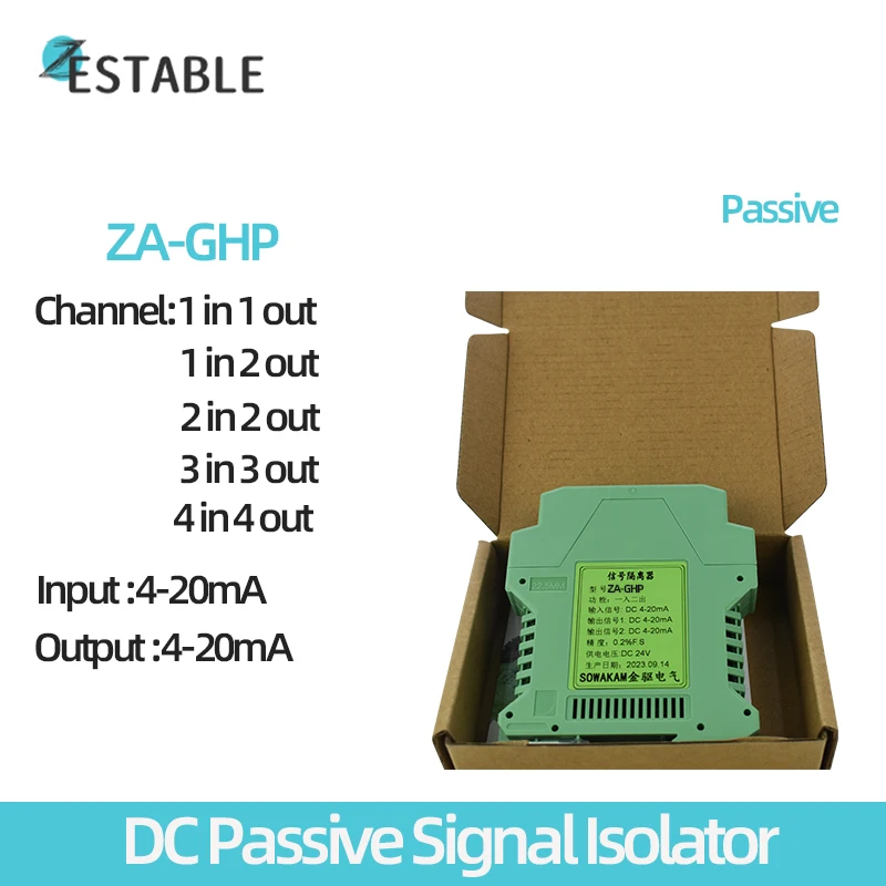 Multi-terminal DC Passive Signal Isolator with No Power supply 4-20mA 0-20mA 0-10V 0-5V Output Signal High Accuracy Isolator