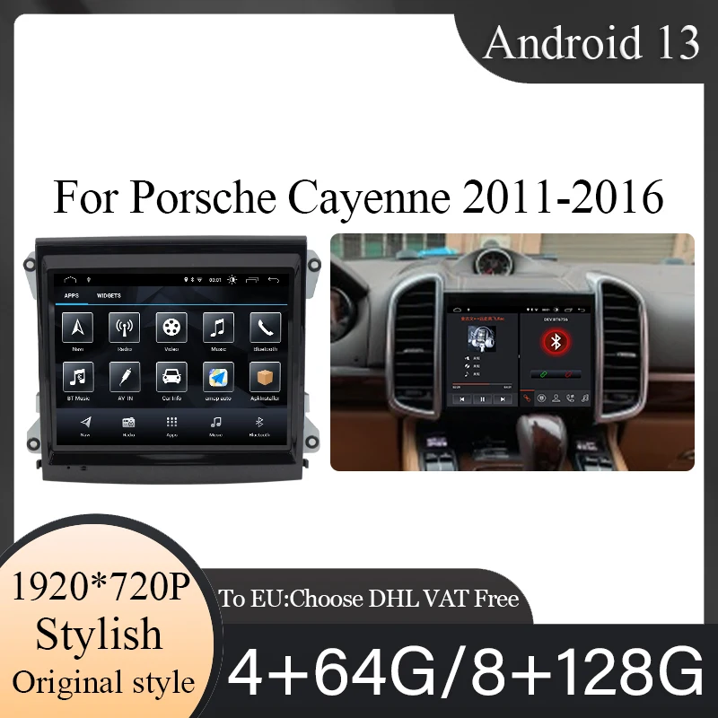 Original style 8.4-inch Android 13 Car radio Player DSP Stereo for Porsche Cayenne 2011-2016 GPS Navigation CarPlay Android Auto