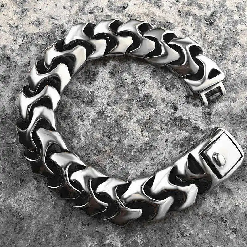 Punk Rock Viking Cuban Curb Bracelet Wrist Men Retro Hiphop Stainless Steel Charm Chain Male Dragon Bracelets Bangle Jewelry