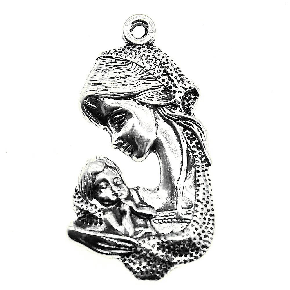 Accessories For Women Mom And Child Charms Supplies For Jewelry 37x20mm 3pcs