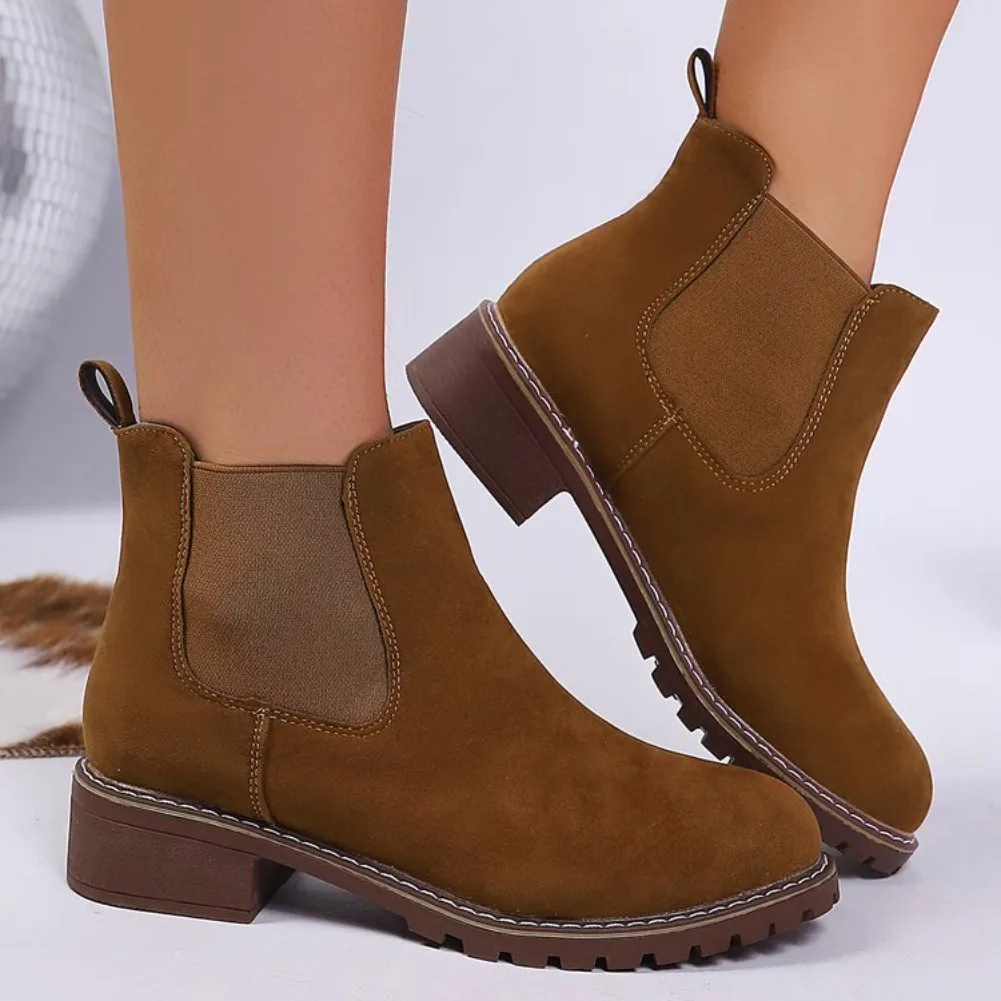 

Autumn Winter Women Boots High Quality 2025 Women Platform Boots Fashion British Style Round Toe Ankle Boots Women Shoes