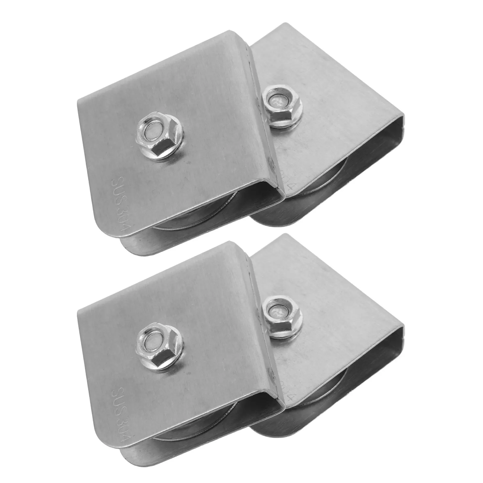 4Pcs Stainless Steel Flagpole Pulley Outdoor Heavy Duty Fixed Single Pulley Weather Resistant Flag Pole Hardware Rope Halyard