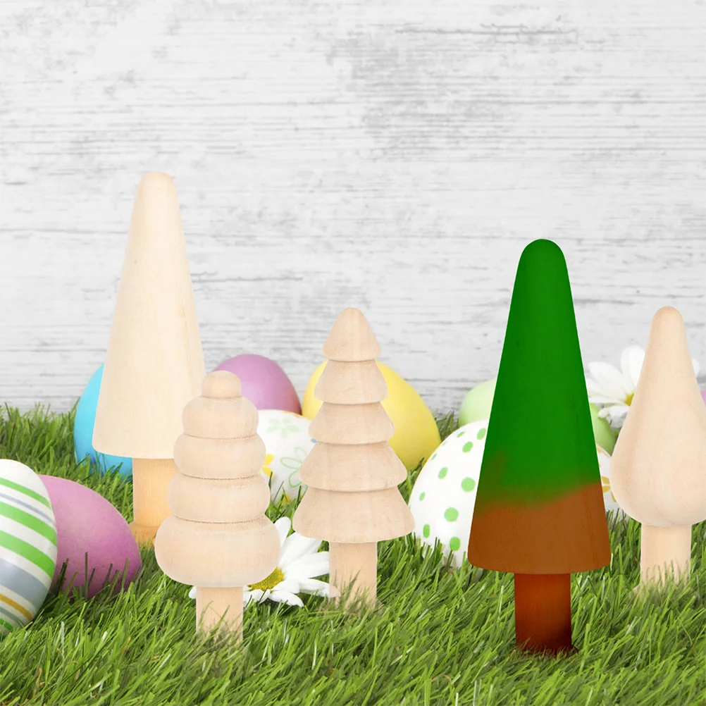 

20 Pcs Unfinished Wooden Trees Craft Supplies Safe Smooth Edges Kids Painting Easter Decorations Christmas Mini Wood Toys