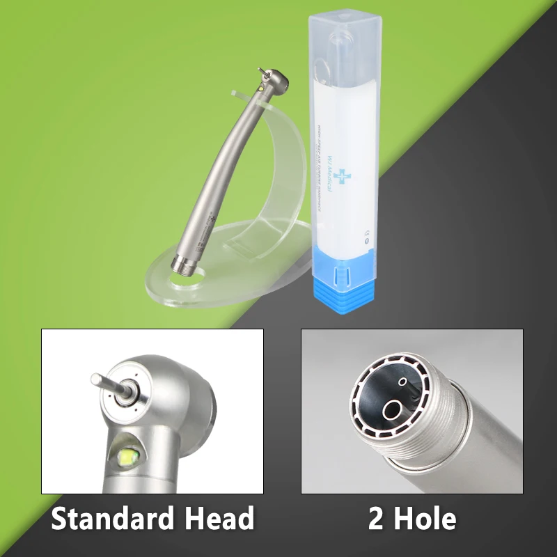 WJ Medizinisches Dental-Hochgeschwindigkeits-LED-Handstück mit E-Generator, Rotations-Druckknopf, Dreifach-Wasserspray und Luftturbine