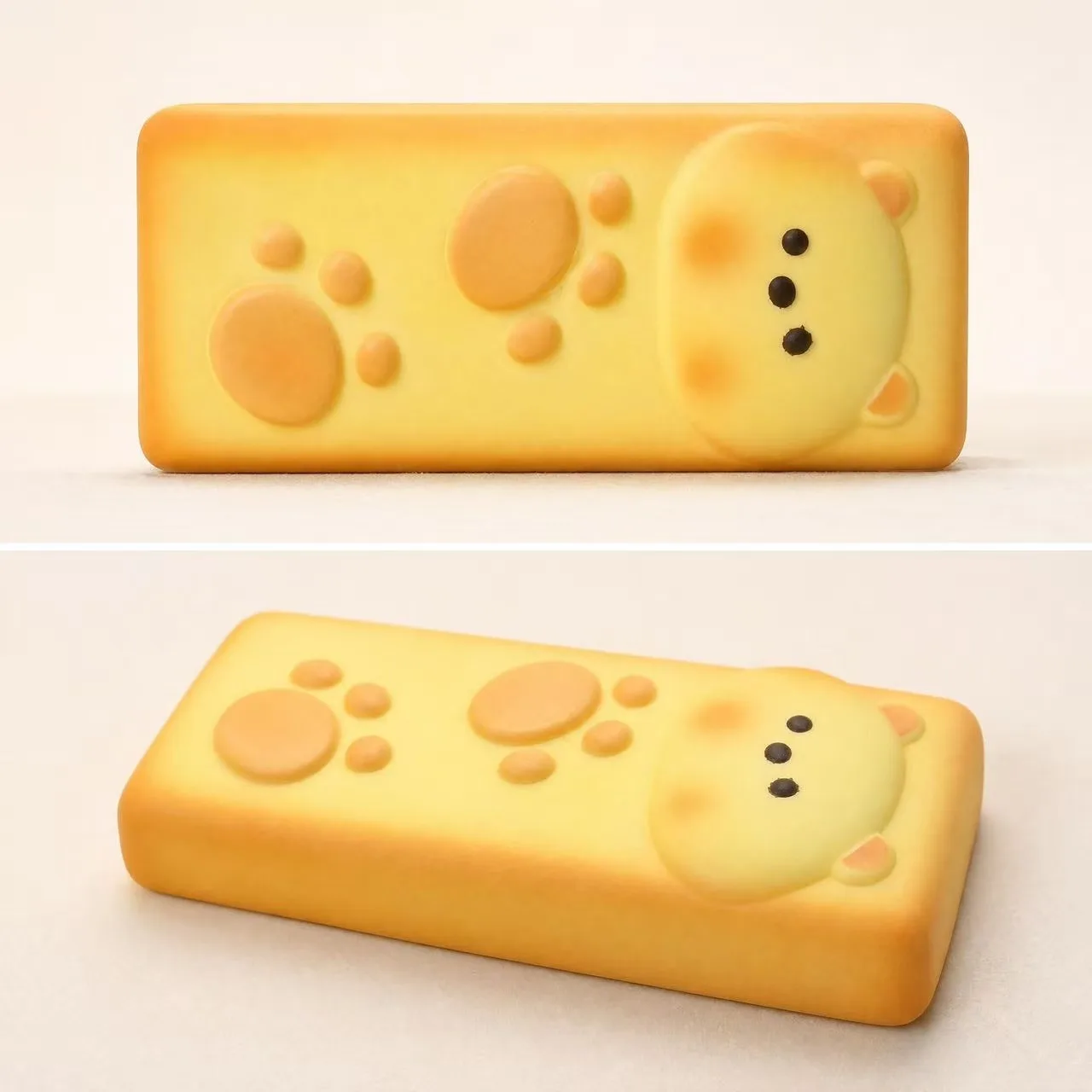 Cute Bear Paw Shape Toast Squishy Toy Slow Rising Soft PU Stress Relief Squeeze Toy for Kids And Adults