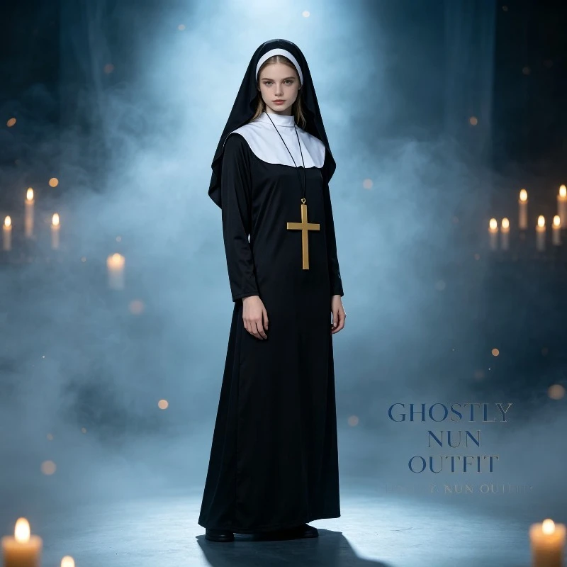 Gothic Nun Role-playing Set Halloween Themed Carnival Costume Dance Performance Costumes