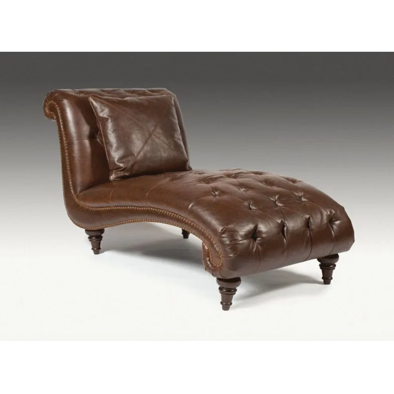 Brown leather modern simple design comfortable sponge with beautiful pull buckle living room chaise