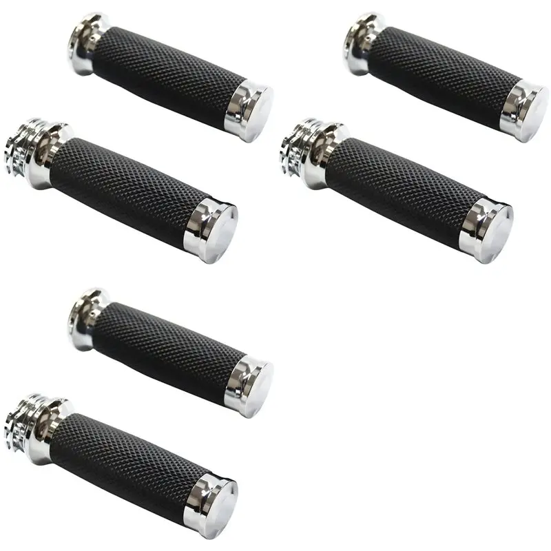Stable-6X Universal 1In 25Mm Hand Grips Motorcycle Handle Bar Handlebar For Touring Sportster 883 1200 XR Silver
