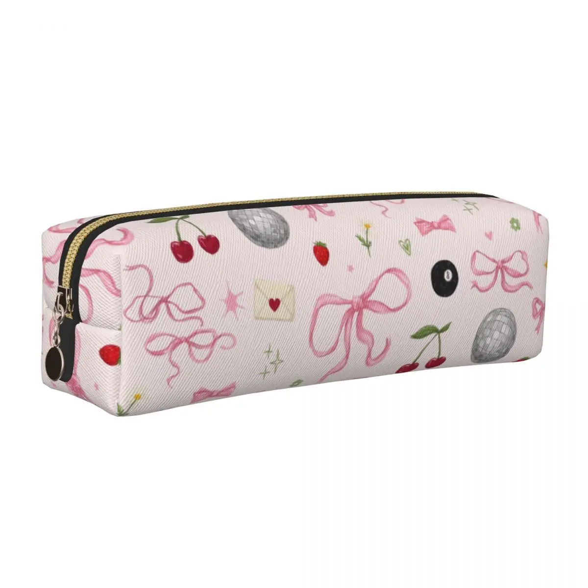 

Розовые пеналы в стиле ретро с вишней и бантом, милая сумка для ручек для девочек и мальчиков, большая вместимость, школьные принадлежности, подарочные пеналы