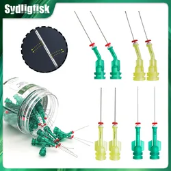 50Pcs Dental Irrigation Endo Needle Tip Curved Double Side Hole For Root Canal Cleaning Syringe Anterior & Molar Teeth Dentist