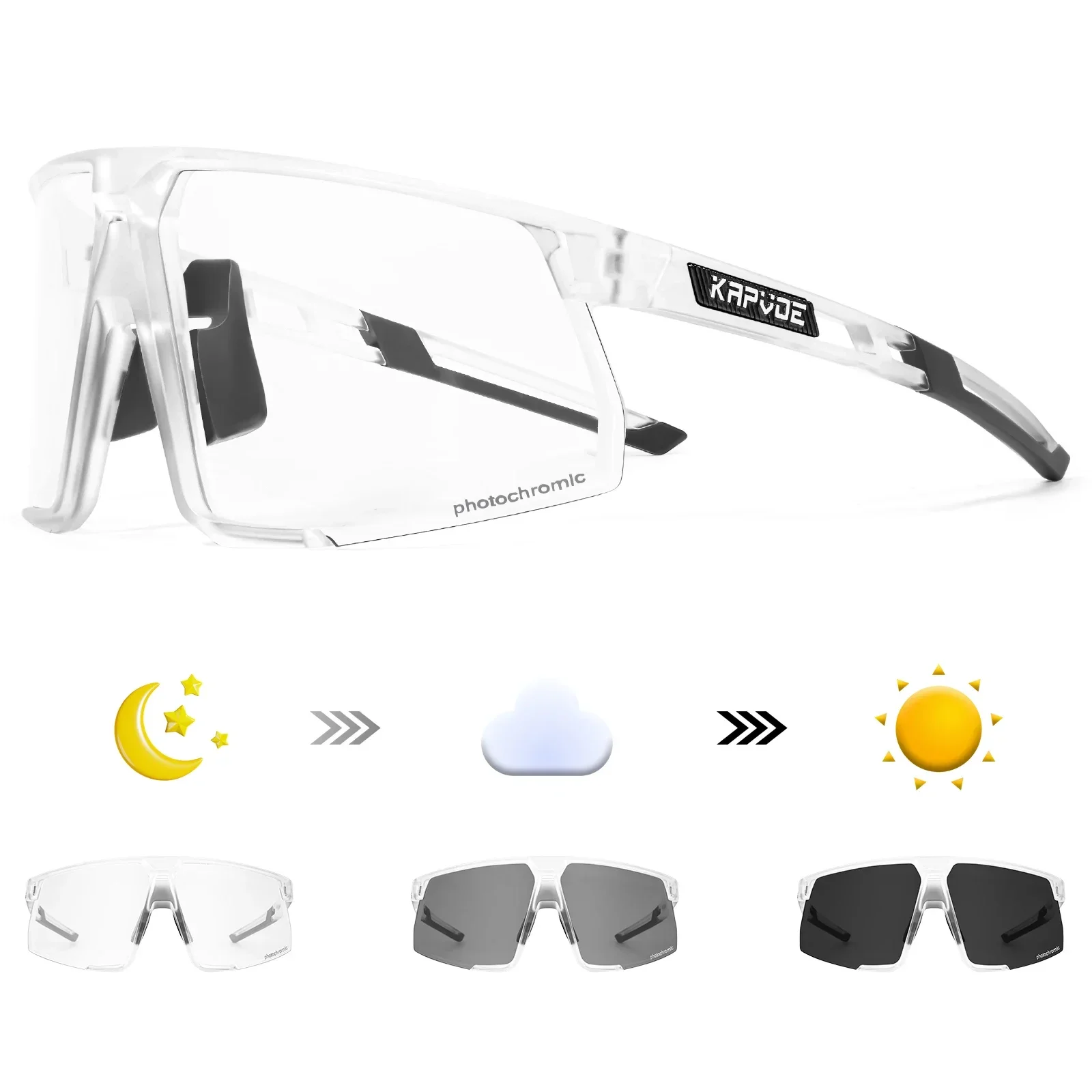 AliExpress kapvoe Kapvoe Photochromic Cycling Sunglasses UV400 Bicycle MTB Goggles Road Bike Sunglasses Outdoor Glasses Sports Eyewear Equipment